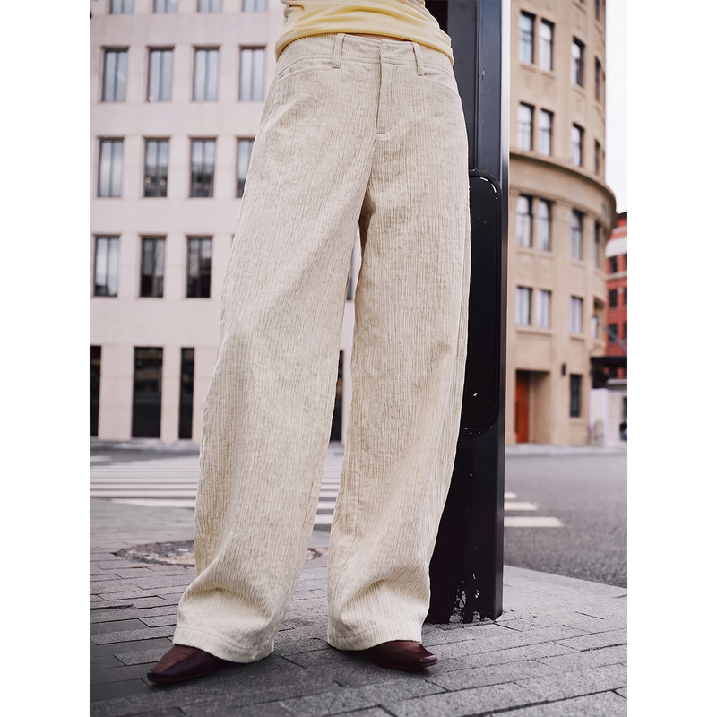 【New for Autumn】Sue.M Three-Dimensional Cut Vintage Balloon Pants for Women, Corduroy Twist Stitching Slimming Scimitar Casual Pants