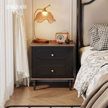 Medium-old bedside tables, small bedside storage cabinets, high-end bedroom cabinets, small apartments, retro bedside storage cabinets