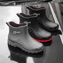 Rain boots for men 2023 new style short rain boots for outer wear trendy casual kitchen non-slip fishing shoes rubber shoes waterproof and wear-resistant