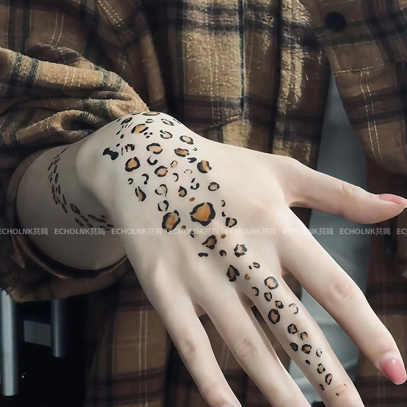 Sweet, Cool, Sexy Leopard Print Wrist Tattoo Stickers, Waterproof, Long-Lasting, Trendy and Cool, Personalized Scar Cover Stickers, Washable