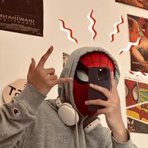 Spider-Man hood with movable eyes manual electric blinkable mask superhero expedition helmet full face around