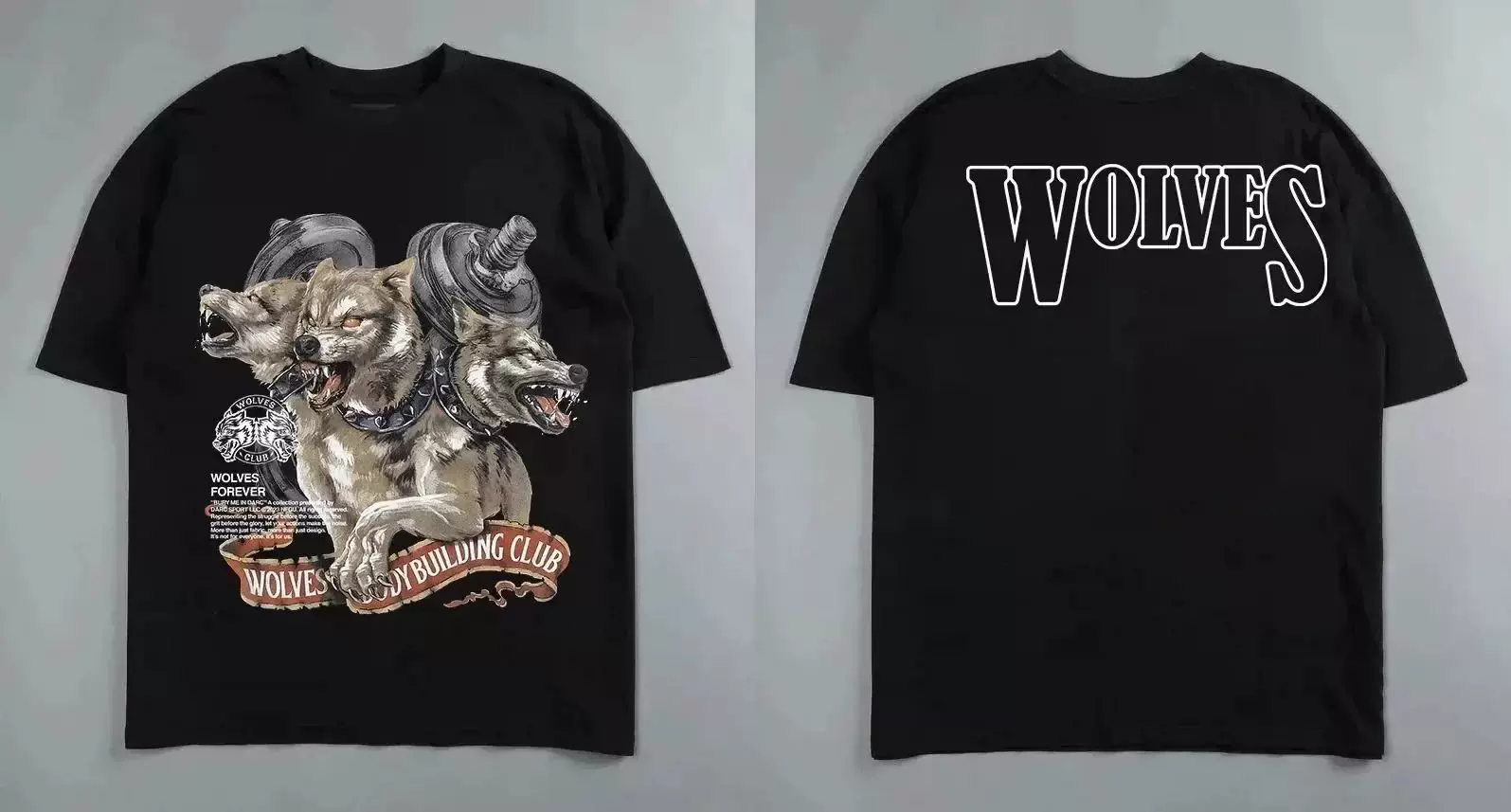 Darc Wolf Спортивная футболка Oversized Печать футболка для тренировок