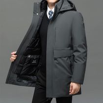 Mens Long Plush Thickened Parkas 2 pieces Winter Jacket Men