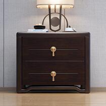 New Chinese solid wood bedside table light luxury classical two-drawer chest Zen storage cabinet modern bedroom Chinese style furniture C03