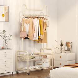 Xinjiang  Simple Coat Rack Floor-Standing Vertical Clothes Rack Bedroom Clothes Rack Indoor Mobile Clothes Drying Rack Home