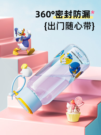 Tritan Sports Water Cup, Student and Kidsren's Cup, Summer Mickey and Donald Duck, Men's and Women's 2024 New Cup