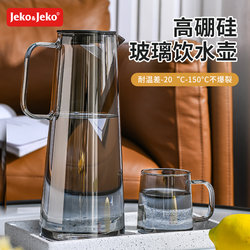 Jeko Refrigerator Cold Water Jug Set for Home Use, Large Capacity Cold Water Cup, High Borosilicate Glass, High Temperature Resistant Tea Pot for Summer