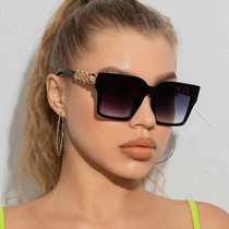 New retro large frame square sunglasses womens fashion sun