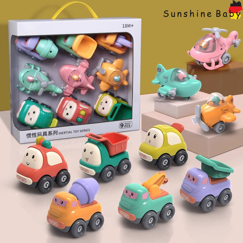 German Baby Inertia Toy Car Model Cartoon Car Pull-Back Car for Boys over 6 Months Old 1-3 Years Old Gift