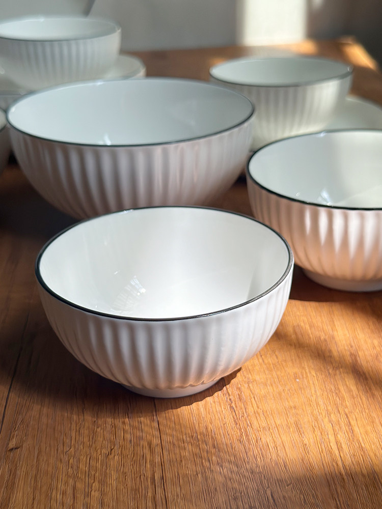 日式山田陶瓷碗大碗餐具碗碟套装家用饭碗面碗瓷碗吃饭汤盆学生碗