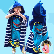 Balabala large childrens bath towel cape boys and girls hooded bathrobe cape water-absorbent quick-drying beach towel