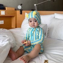 Balabala childrens swimsuit for boys and girls summer 2023 new one-piece cute baby sun protection quick-drying for children and middle-aged children