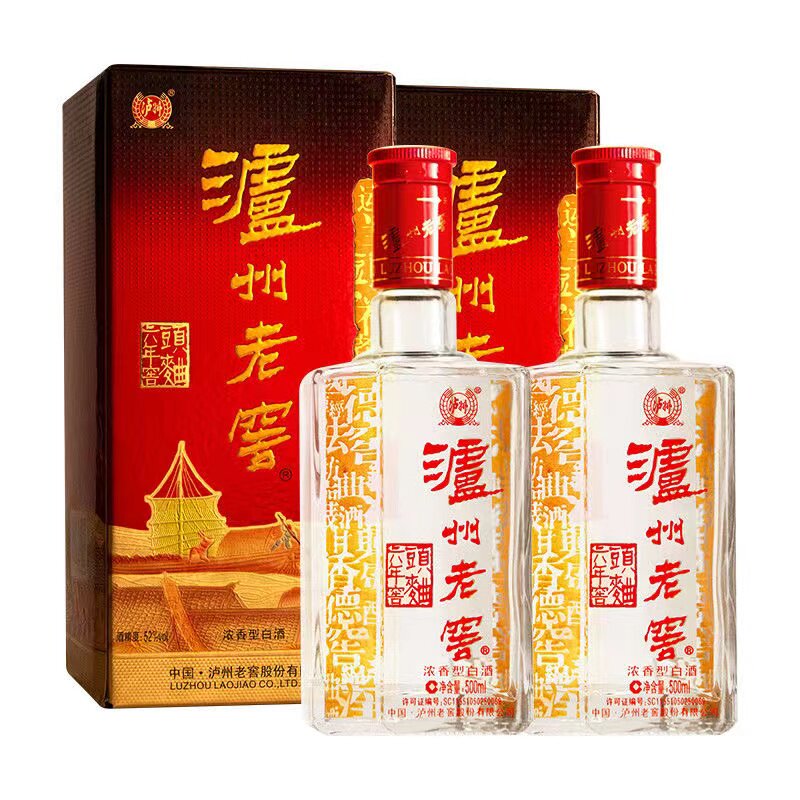 泸州老窖六年窖头曲52度500ml*2瓶纸盒装浓香型白酒礼盒装送礼袋评价