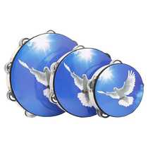 Direct selling peace dove double row tambourine 6 inches 8 inches 10 inches hand tambourine childrens percussion instrument dance hand drum