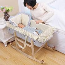 Portable baby basket newborn baby basket hand basket car-mounted sleeping basket can lie out and be discharged from hospital baby cradle bed