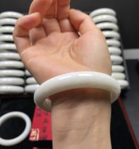 Shaanxi Lantian Jade Bracelet Natural Ivory Terracotta Warriors and Horses Same Style Jade Bracelet with Certificate Gift Box