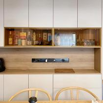 Customized ultra-narrow wine cabinet glass door with flip-up door cabinet tempered glass door bookcase custom-made dining side cabinet door