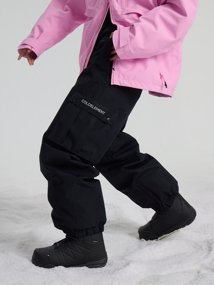 Coldelement Ski Pants for Women and Men, Warm, Snowboard, Waterproof, White, Windproof, Professional 3L Loose Pants, Snow Wear