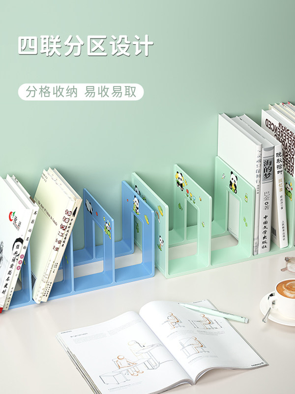 Desktop Book Stand with Multiple Compartments, Anti-Tip Storage Box, Creative Office Desk Organizer, High Aesthetic Value, Book Holder, Student-Specific Classroom Divider, Simple Storage Book Holder, Desk Organizer