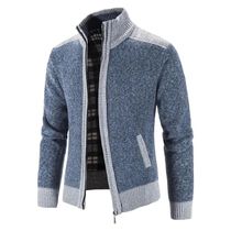 New Mens Sweater Coat Fashion Patchwork Cardigan Men Knitte