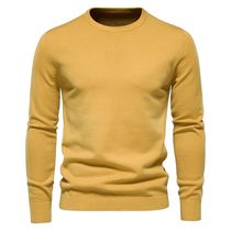 2024 New Winter Thickness Pullover Men O-neck Solid Color Lo