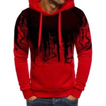Gradient Print Mens Pullover Hooded Sweatshirt Spring Autumn