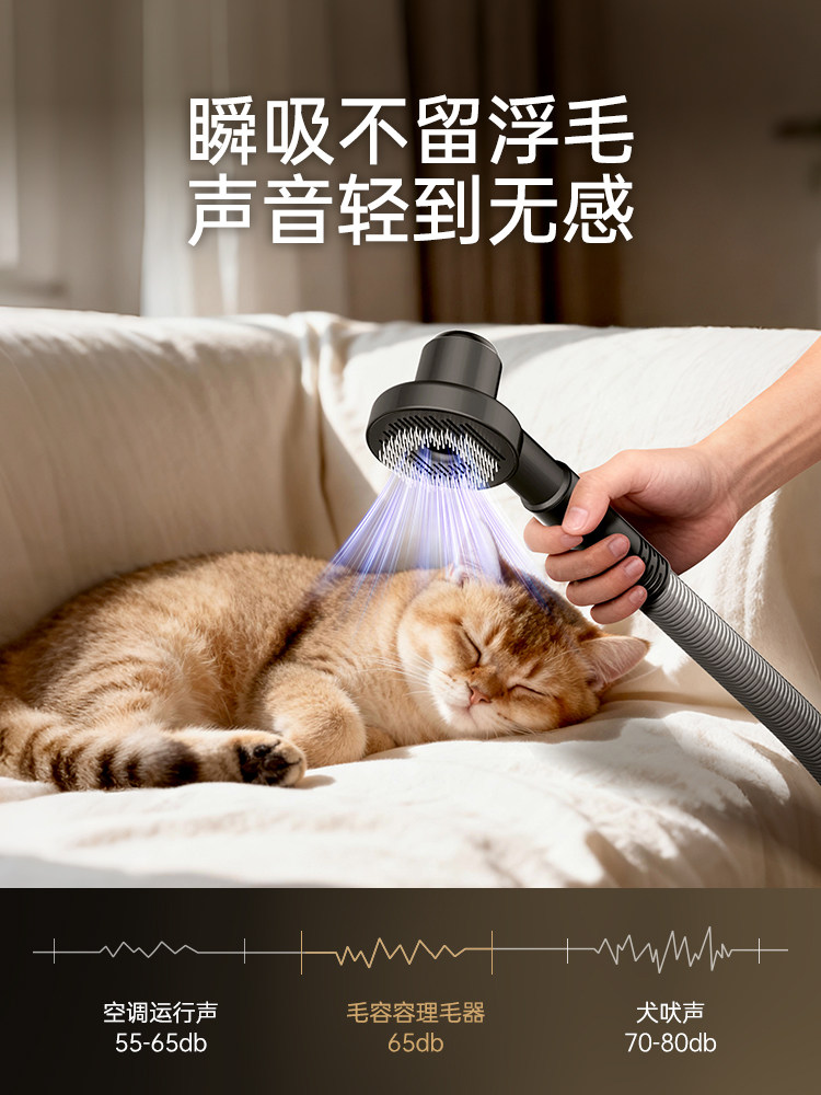 Aosier Wireless Pet Hair Remover for Cats and Dogs, Multifunctional All-In-One Hair Vacuum Cleaner, Shaving and Grooming Vacuum Cleaner Tool