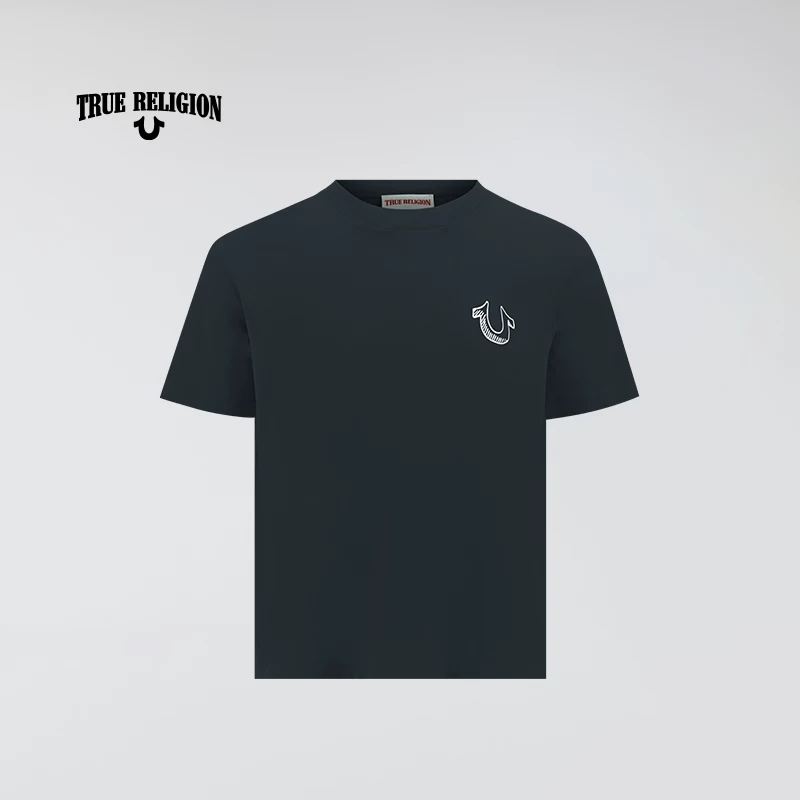 Футболка с короткими рукавами TrueReligion в стиле бойфренд, весна-лето, 100% хлопок, надпись, повседневный стиль, новый стиль лета 2024