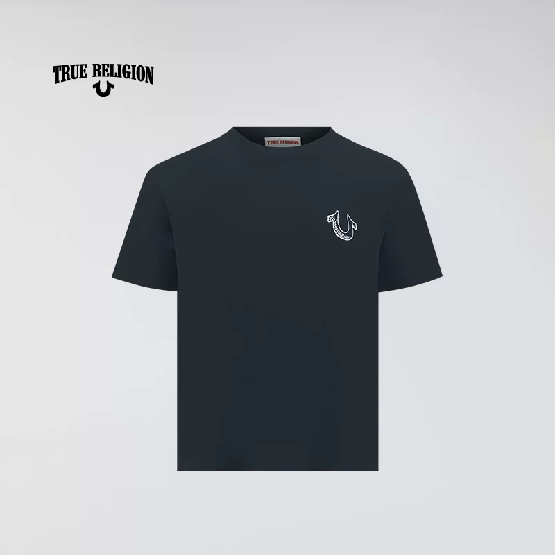 Футболка с короткими рукавами TrueReligion в стиле бойфренд, весна-лето, 100% хлопок, надпись, повседневный стиль, новый стиль лета 2024