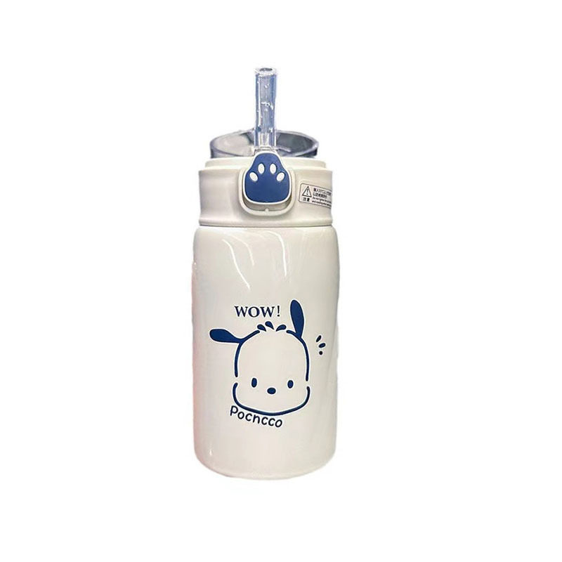 Luonuo Cute Cat Paw Straw Insulated Cup Large Capacity Dual-Drink Children's Student Water Bottle Official Genuine Product