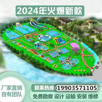 Customized large-scale water park equipment outdoor childrens inflatable slide toy removable bracket swimming pool