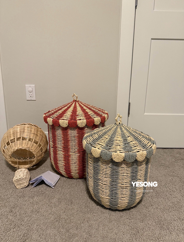 Wild Ode | Original Circus Tent-Style Storage Basket, Rattan Woven Tabletop Basket for Household Toys, Snacks, and Miscellaneous Items