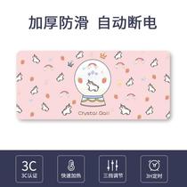 Mouse pad table warmer computer leather shortcut key big-eared dog cartoon edge round padded wrist guard