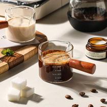 LISSA coffee measuring cup glass with scale espresso extraction cup liquid utensil small milk cup ounce cup