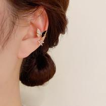 Full diamond butterfly flower ear cuff without piercing for women cold style high-end earrings personalized simple earrings for women