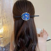 New Chinese style oil dripping magpie branch hairpin retro ethnic style wooden hairpin super fairy high-end hair accessories headdress