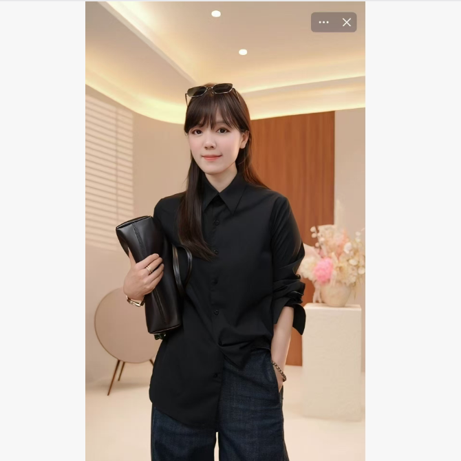 Physical Store High-Quality Goods - Keke's Personal Collection Black Shirt (No Returns, No Exchanges)
