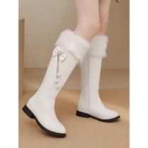 Childrens snow boots 2023 winter new girls cotton shoes plus velvet baby boots winter shoes thickened waterproof boots