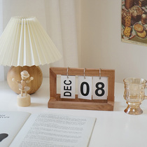 2024 desk calendar ins creative wooden page-turning calendar wooden perpetual calendar desktop decoration ornaments