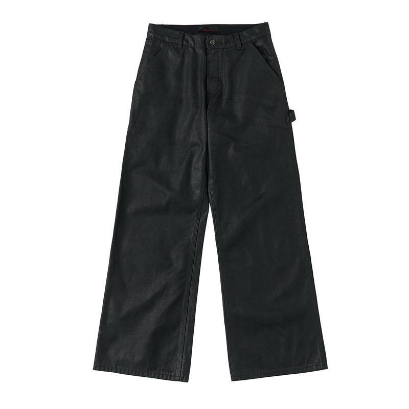 Saxgenwon'Black Sail' Hand-Waxed, Heavy-Duty Washed, Dark Loose Baggy Straight-Leg Cargo Pants
