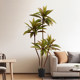 Simulated green plants with red leaves and red banana potted plants, high-end bionic light luxury living room and home furnishings, large pieces of floor-standing fake green plants for decoration