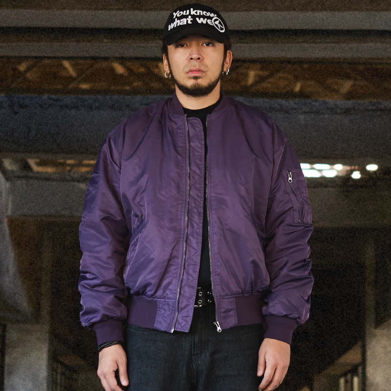 Air Ciooc 3m Thinsulate Dark Purple Flight Suit Jacket Wide Fit Ma1 Padded Jacket Bomber Top