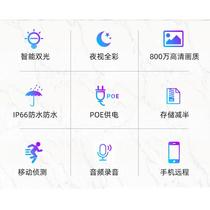 8 million high-definition POE full-color night vision monitor 468-channel camera equipment set supermarket home factory