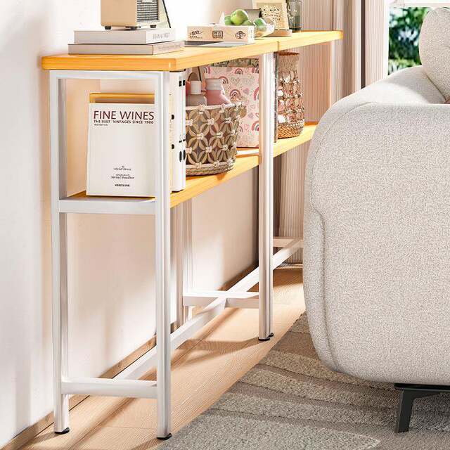 Sofa rear storage rack, bedside, bedside, bedside gap, cabinet storage cabinet, porch rack, long shelf, bookshelf, solid wood