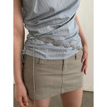 Silver waist chain design retro accessories versatile dress 2023 new summer belt high-end and simple