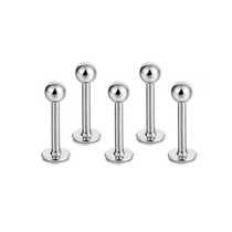 European and American new lip nail G23 titanium steel ball external thread ear nail straight rod piercing nose nail anti-allergic jewelry