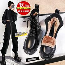 New Dadong 2023 new snow boots for women winter plus velvet fur all-in-one non-slip short cotton shoes British style thickened horse