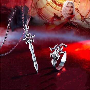 Animation peripheral douluo shura god tang san pendant two-dimensional animation ring lucky artifact magic sword necklace jewelry
