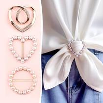 Clothes buckle accessories T-shirt shirt waist hem knotted silk scarf buckle artifact clip fixed tightening button