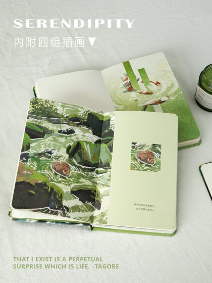 拾杂原创 | 意外之喜 精装硬壳笔记本B6手账本空白插画内页日记本
